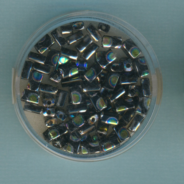 9670-05274 Glasperlen Rechteck 5mm schwarz AB 7g