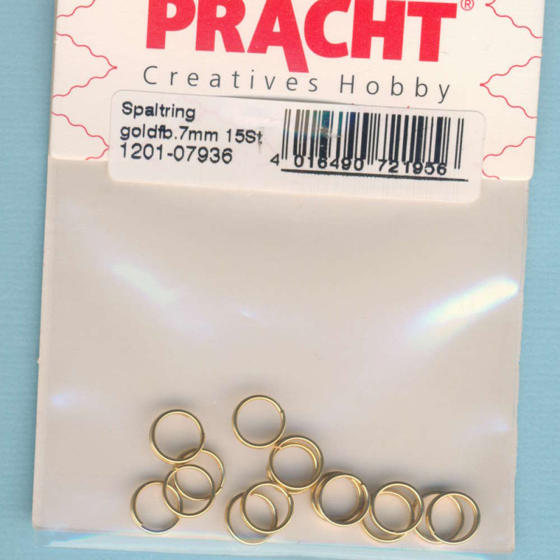 1201-07936 Spaltringe 7mm goldfarben 15 Stück