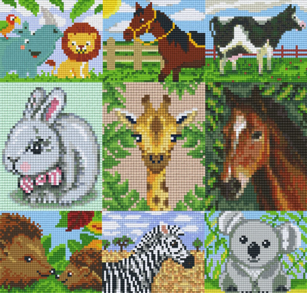 Pixelhobby Klassik Set Tiere 3 mit 1 Basisplatte