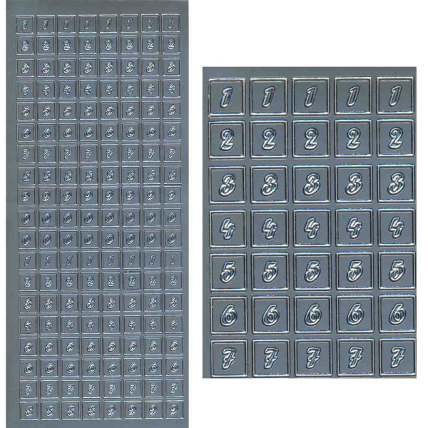 cl3650s Sticker Ziffern 9mm silber