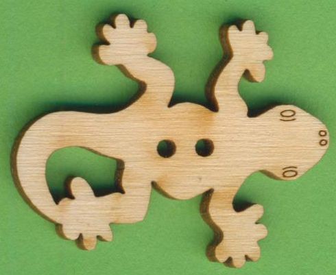 Holzknopf Gecko 4cm