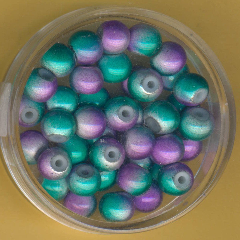 0733-06404 Miracle-Beads 6mm lila-grün 40 Stück