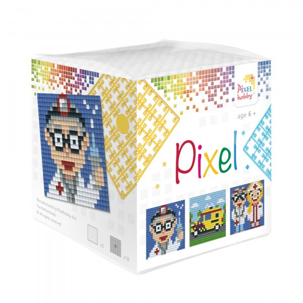 29010 Pixelhobby Klassik Set 3 kleine Basisplatten Krankenwager