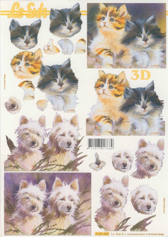 4169.465 3D Motivbogen A4 Cats and Dogs