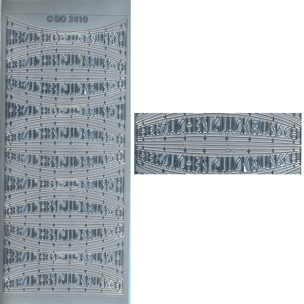 cl3410 Sticker Herzlichen Glückwunsch 9 silber