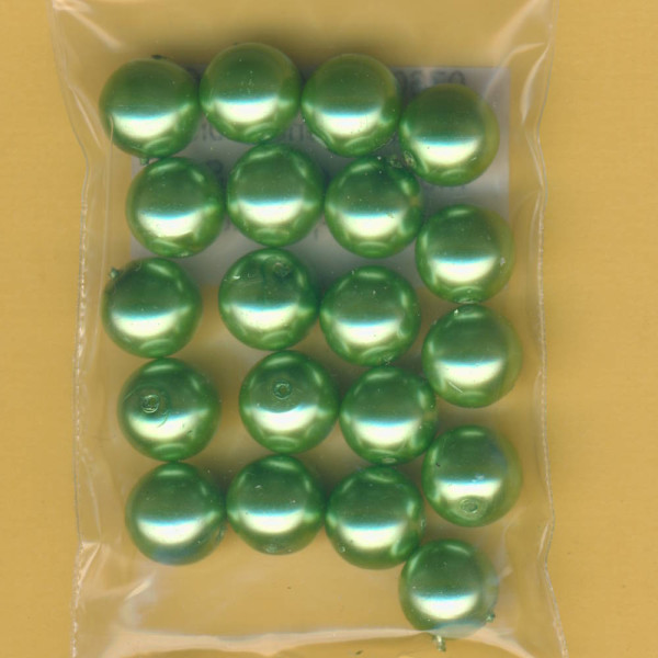 0760-10384 Glaswachsperlen 10mm maigrün 20 Stück