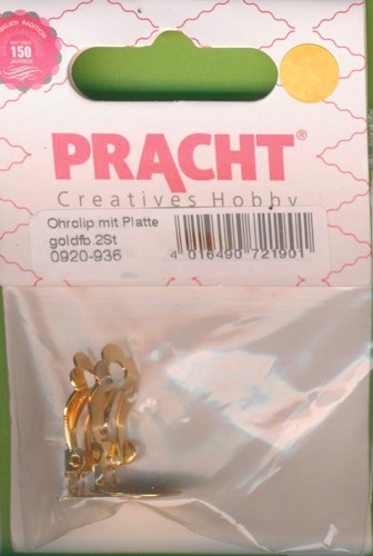 Ohrclip mit Platte gold