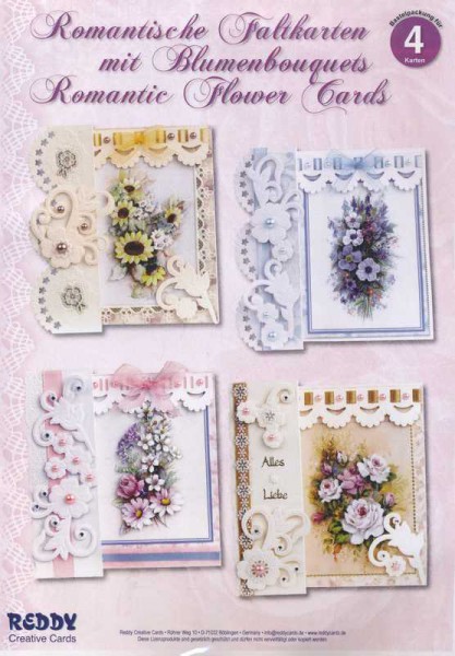 Romantische Faltkarten mit Blumenbouquets
