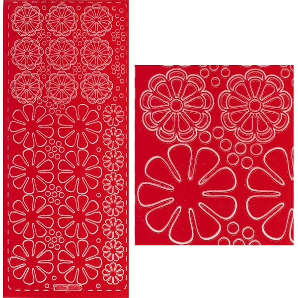 pu349r Sticker Blumen 5 rot