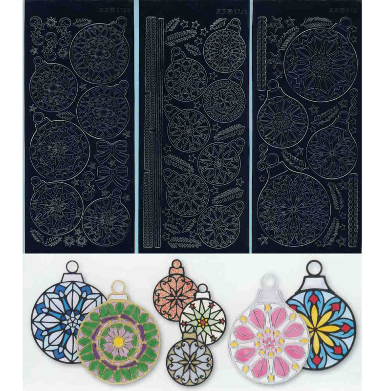 39232sch Mandala Sticker Kugeln schwarz
