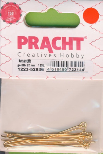 1223-52936 Kettelstifte 52mm gold 12 Stück