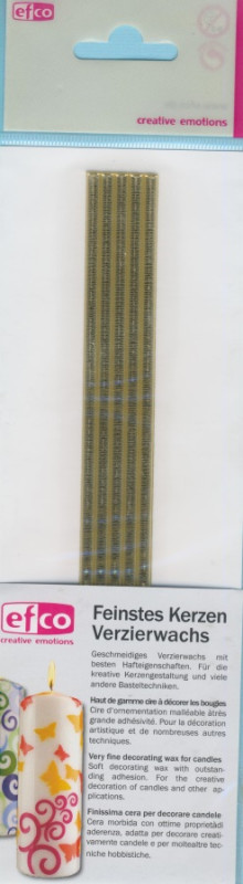 3525004 Kerzen Wachsstreifen rund 200x4mm gold 5 Stück