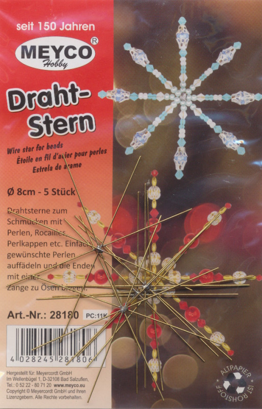 28180 Drahtsterne Set 8cm 5 Stück