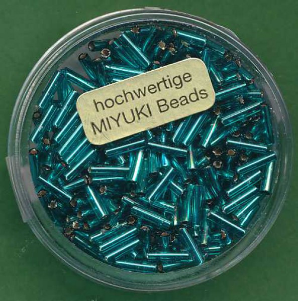 9661074 Miyuki-Stifte 6mm Silbereinzug dunkelgrün