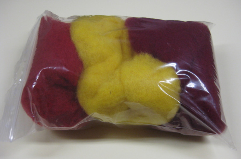 1008091 Filzwolle zum Filzen rot Mix 50g