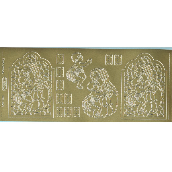 ls893g Sticker Maria mit Kind gold