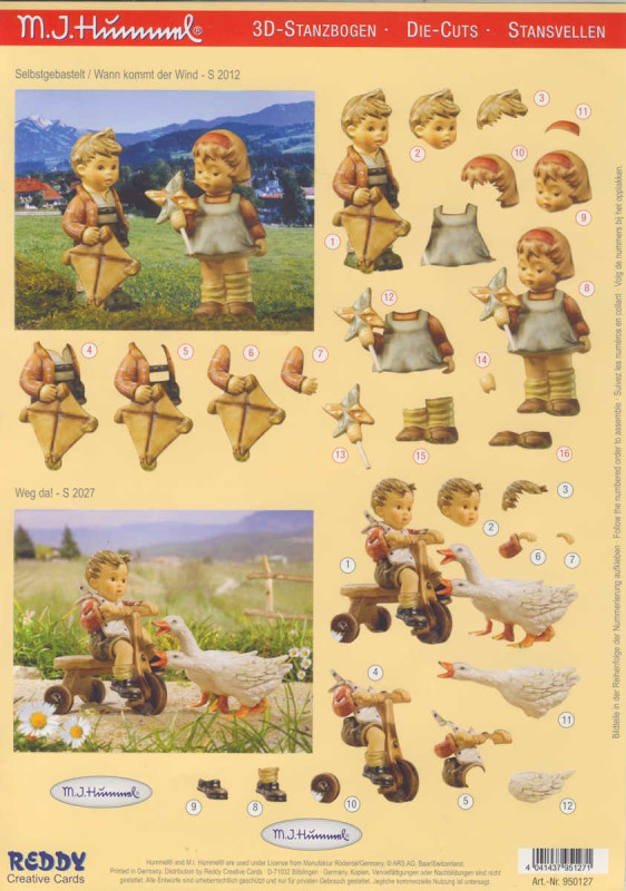 950127 3D Stanzbogen A4 M I Hummel Selbstgebastelt