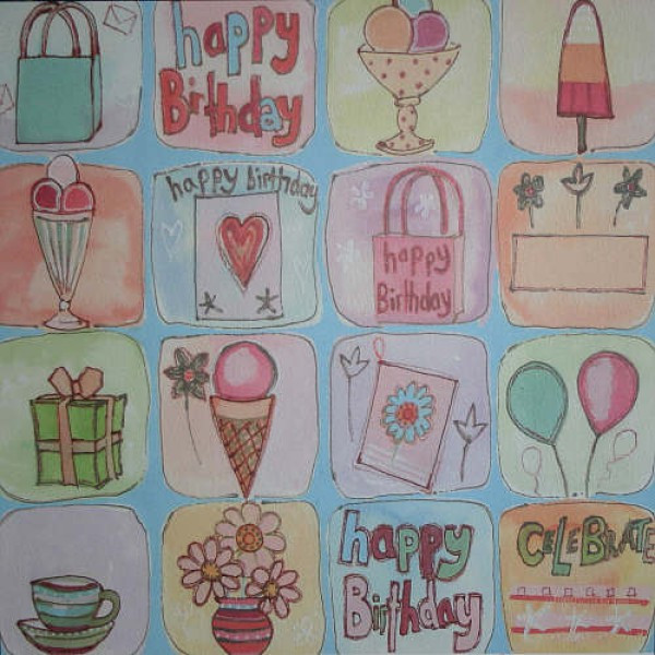 78294000 Scrapbook Papier Happy Birthday 30,5x30,5cm