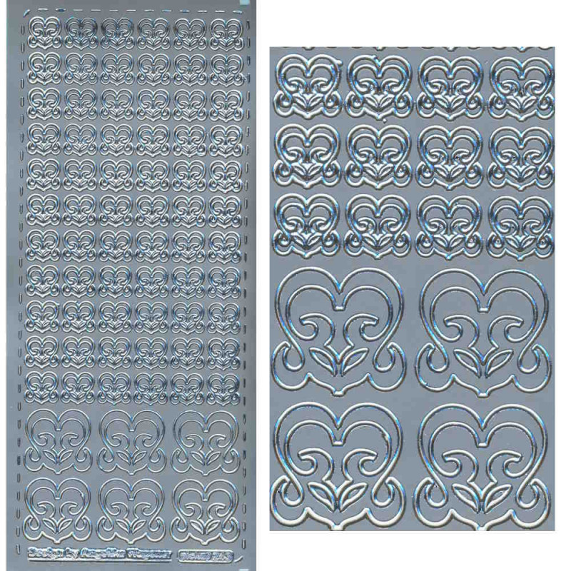 pu243s Sticker Herzen 7 silber