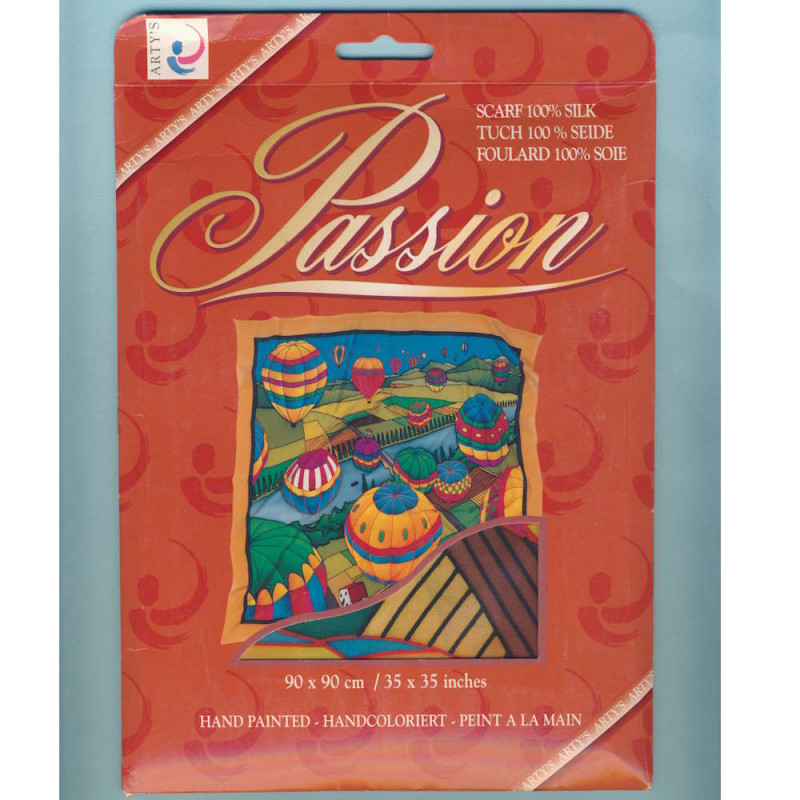 psc267 Handbemaltes Seidentuch Flying 90x90cm
