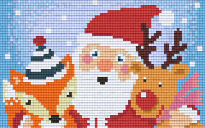 802086 Pixelhobby Klassik Set Weihnachtsmann, Fuchs und Rentier