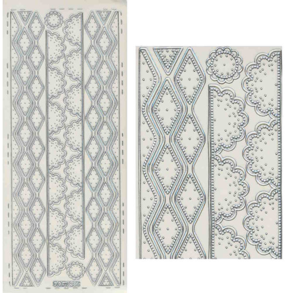 pu384s Sticker Linien 28 silber transparent