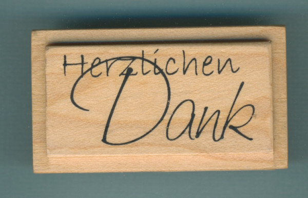 1800601 Holzstempel Herzlichen Dank 5,5x3cm