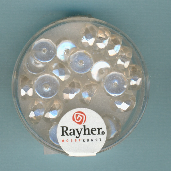 14463100 Rayher Glaswachsperlen Radl 4x8mm schneeweiß 22 Stück