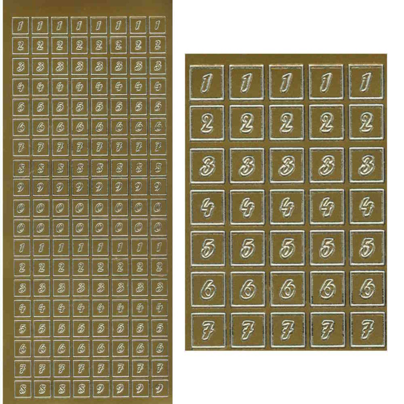 cl3650g Sticker Ziffern 9mm gold