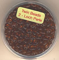 967105204 Glasperlen Twin Beads 2,5x5mm braun pearl 12g