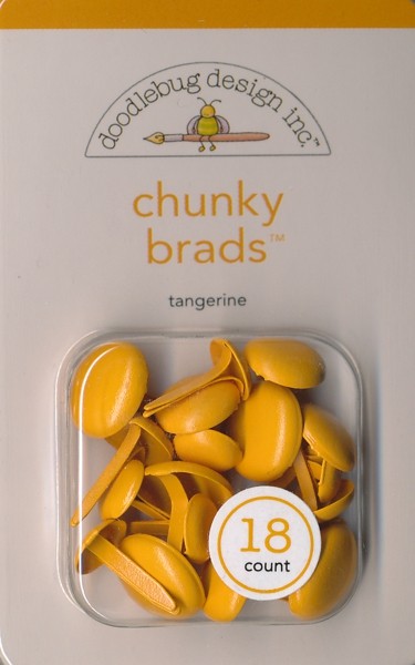 Doodlebug - Chunky Brads - tangerine