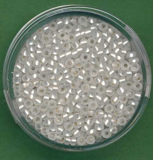 95504_Rocailles-2,6mm-Silbereinzug-kristall-matt-17g