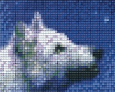801302 Pixelhobby Klassik Set Wolf weiß