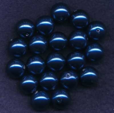 076010344 Glaswachsperlen 10mm dunkelblau 20 Stück