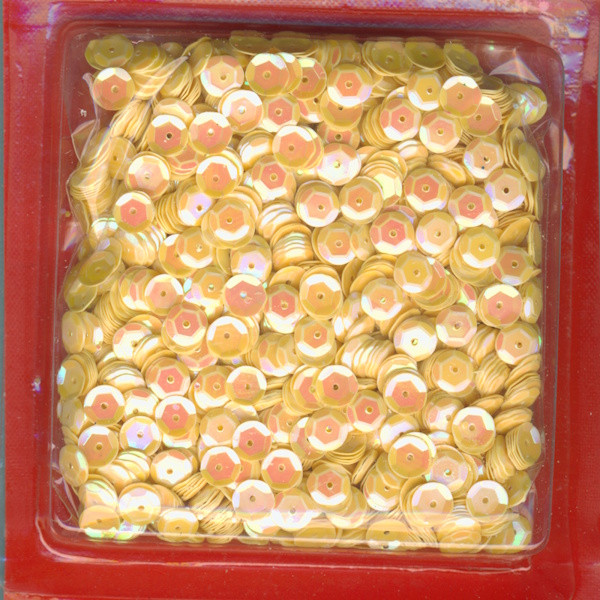 203-15 Pailletten gewölbt 6mm gelb irisierend 32g