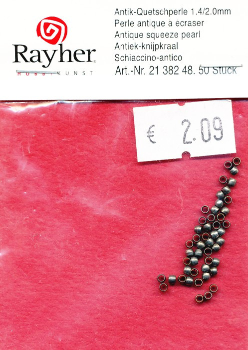 Quetschperlen 2mm altsilber