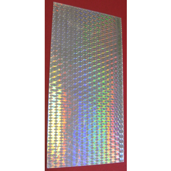 3152322 Kerzen Wachsplatte Hologramm silber 10x20cm