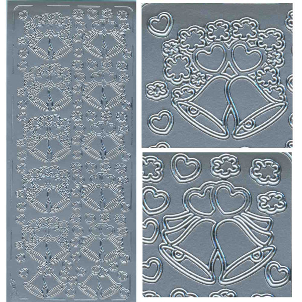 pu071s Sticker Hochzeitsglocken silber