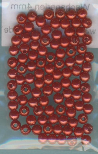 1031029 Wachsperlen 4mm rot 100 Stück in Packung
