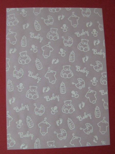 Transparentpapier Baby white line glitter