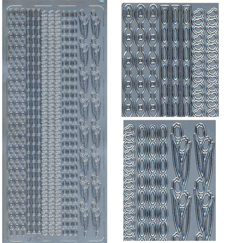 pu134s Sticker Linien 24 silber