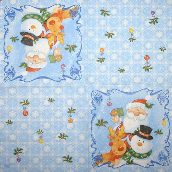 Serviette Wintertreffen bunt