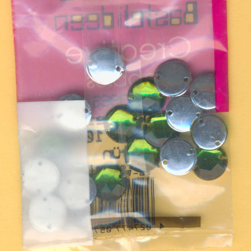 560966 Aufnähsteine rund 10mm grün 15 Stück