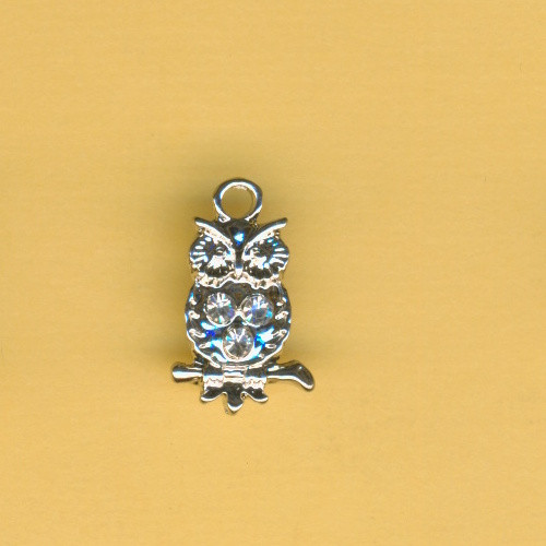 3860748 Trendy Schmuckanhänger Strasseule 18mm silber