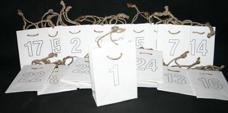 Tütenset Advent 1-24 weiss