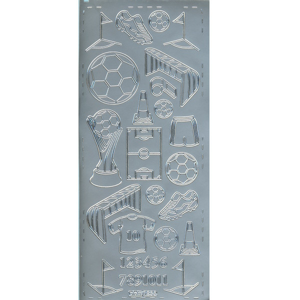 pu255s Sticker Fußball 2 silber