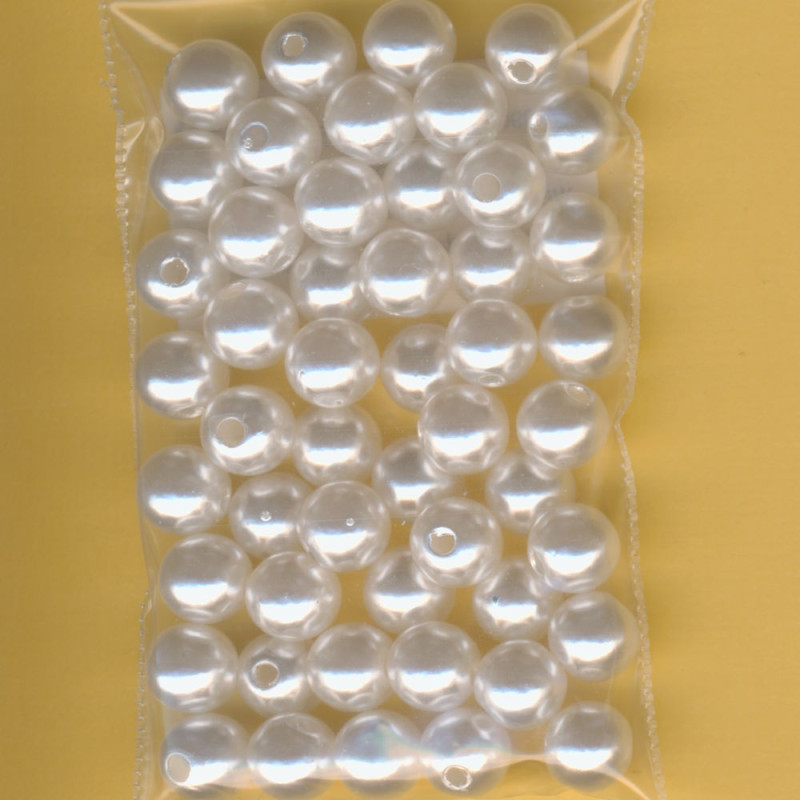 g0090834 Wachsperlen 8mm weiß 50 Stück