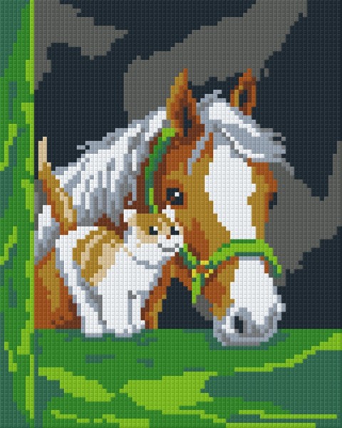 804101 Pixelhobby Klassik Set Pferd mit Katze