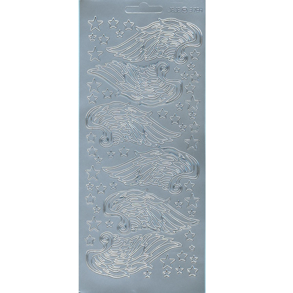 3764s Sticker Engelsflügel silber
