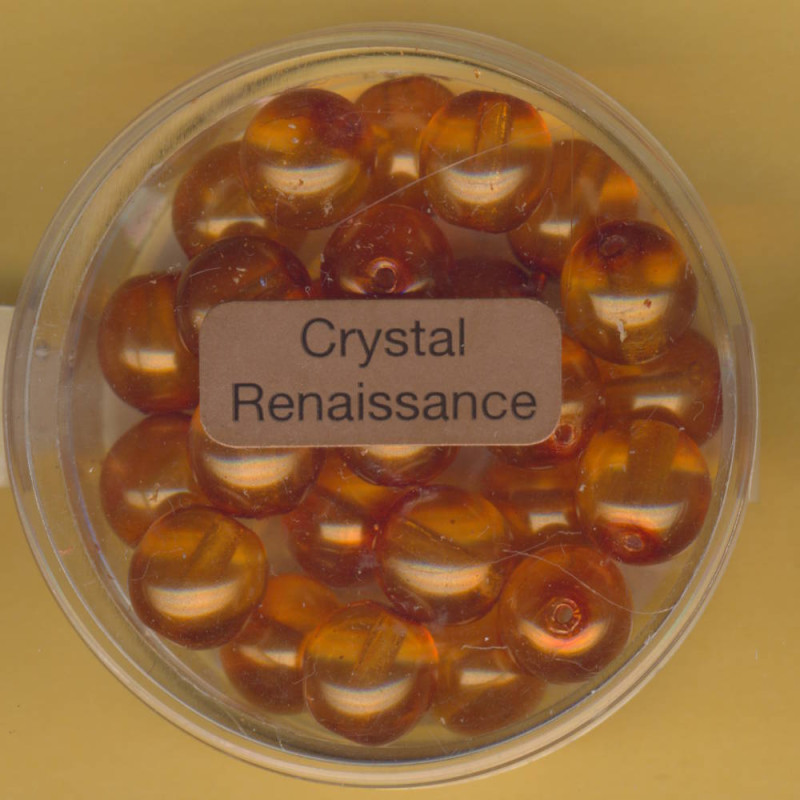 0780-08474 Crystal Renaissance Perlen 8mm hellorange 25 Stück in Dose